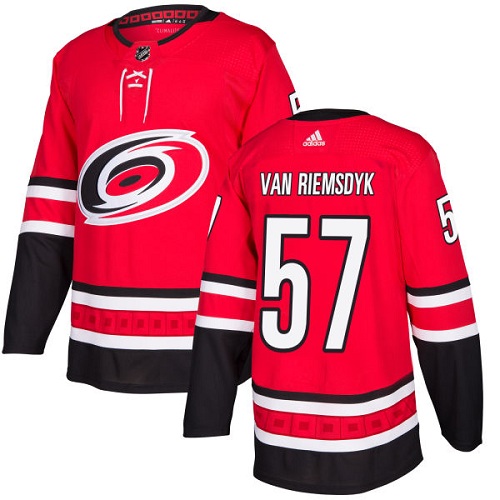Adidas Carolina Hurricanes #57 Trevor Van Riemsdyk Red Home Authentic Stitched Youth NHL Jersey